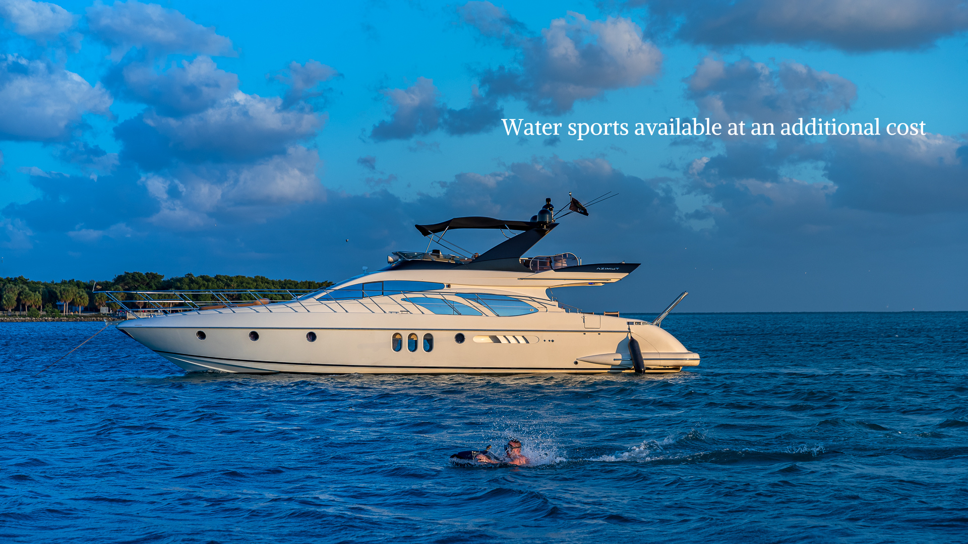 65-foot Azimut yacht Miami Beach — sun deck relaxation