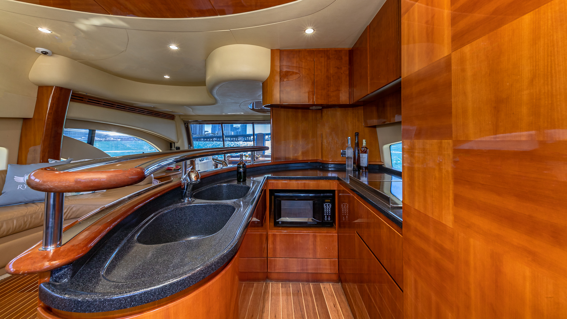 Azimut L'chaim yacht Miami — galley kitchen detail