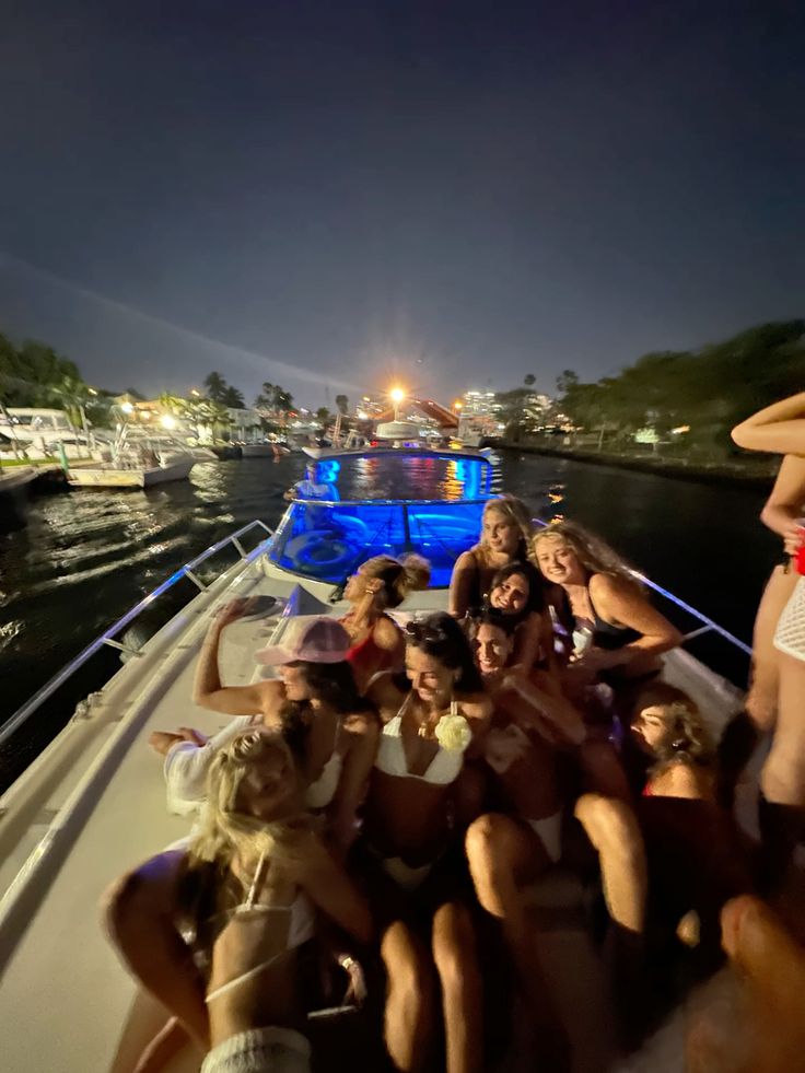 Private evening yacht cruise with Miami city lights on the water